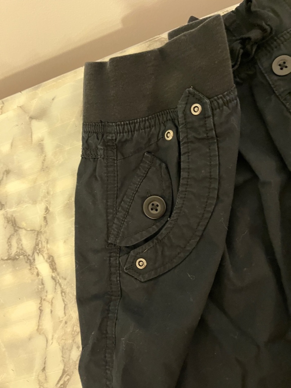 🥰SHOW SPECIAL MY STYLE Black Capris Decorative Pockets 1X - Picture 4 of 8